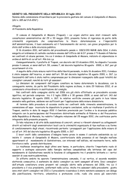 SCIOGLIMENTO C C PER INFILTRAZIONI MAFIOSE NOMINA