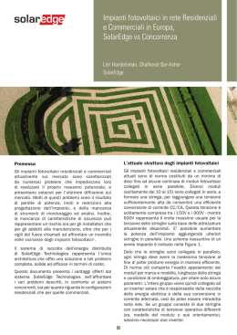 Impianti fotovoltaici in rete Residenziali e Commerciali