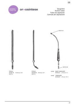 Saugrohre Suction tubes Tubos de aspiraci&oacute;n Cannule per