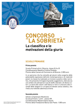 la sobriet&agrave; - Confraternita dei Santi Faustino e Giovita