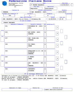 Sorteggio - Federazione Italiana Bocce