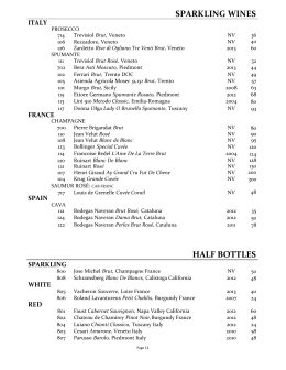 SPARKLING WINES HALF BOTTLES
