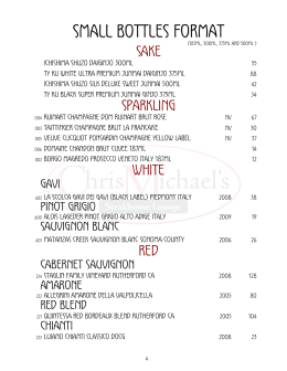 MenuPro Wine list 2012