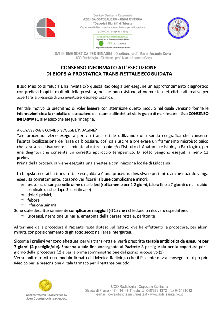 complicanze della biopsia prostatica dolore complicanze della biopsia prostatica dolore