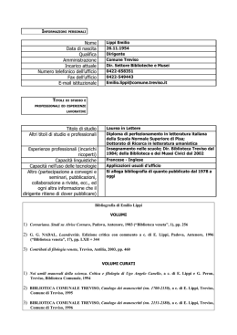 Curriculum Vitae - Comune.treviso.it