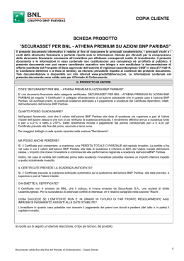 SCHEDA PRODOTTO SAS ATHENA PREMIUM BNP Paribas