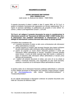NOTA DI SINTESI