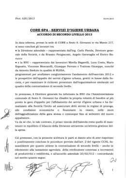 Servizi di igiene urbana &ndash; Accordo di II livello 2013, prot