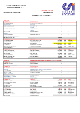 CENTRO SPORTIVO ITALIANO COMITATO DI VERCELLI
