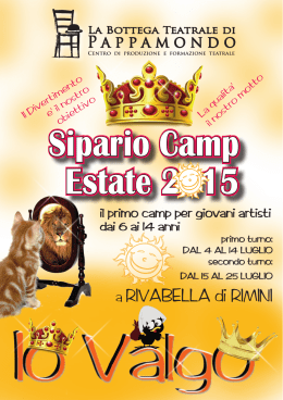 Sipario Camp Estate 2015 Sipario Camp Estate 2015