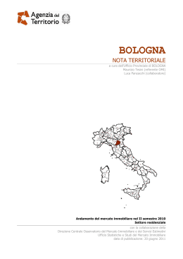 Nota territoriale Bologna - Andamento del mercato immobiliare nel II
