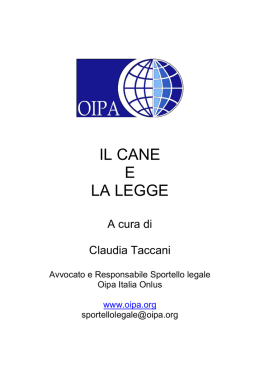 IL CANE E LA LEGGE