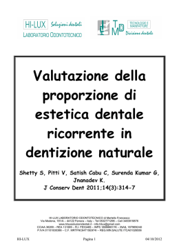 Valutazione della proporzione di estetica dentale ricorrente in