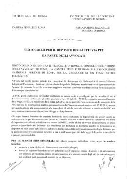 TRIBUNALE DI ROMA CONSIGLIO DELL`ORDINE