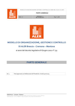 Modello di organizzazione, gestione e controllo