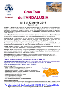 Locandina Andalusia 6-12 Aprile 2014
