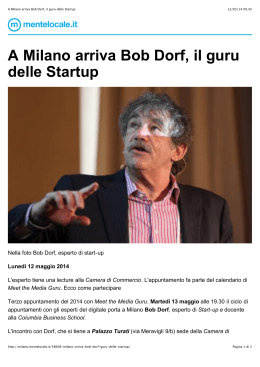 A Milano arriva Bob Dorf, il guru delle Startup