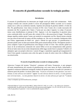 Il concetto di giustificazione secondo la teologia paolina