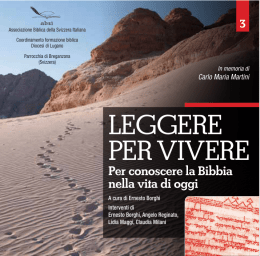 LEGGERE PER VIVERE - Associazione Biblica della Svizzera Italiana