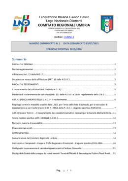 Stagione Sportiva 2015/2016 - FIGC Comitato Regionale Umbria