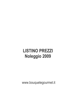 Listino prezzi noleggio 2009 Tavoli