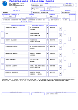 Sorteggio - Federazione Italiana Bocce
