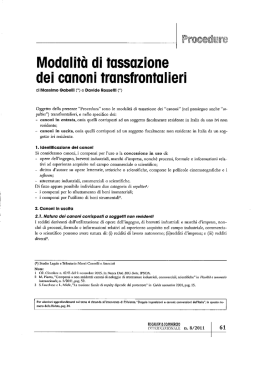 Modalit&agrave; di tassazione dei canoni