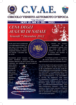 Notiziario Novembre 2012 - Circolo Veneto Automoto d`Epoca