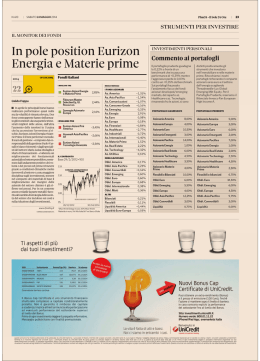 In pole Position Eurizon Energia e Materie Prime