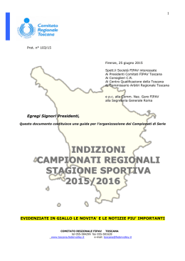 Indizioni di Serie Stagione Agonistica 2015-2016 - FIPAV