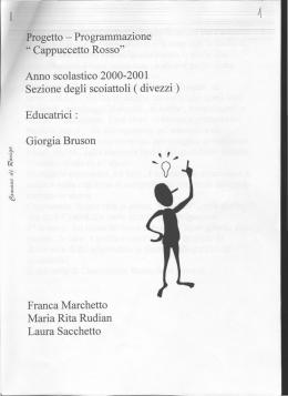 Progetto - Programmazione &ldquo; Cappuccetto Rosso&rdquo;