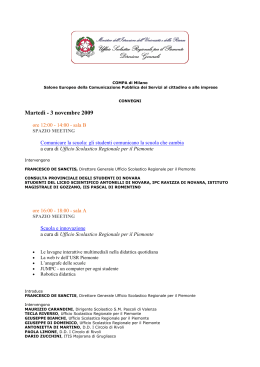 Martedì - 3 novembre 2009 - Ufficio Scolastico Regionale Piemonte