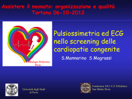 Pulsiossimetria ed ECG nello screening delle cardiopatie congenite