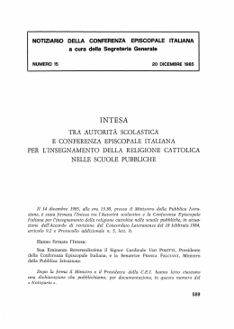 Intesa per l`insegnamento della religione