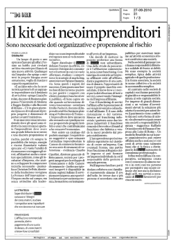 Il kit dei neoimprenditori