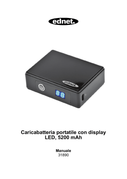Caricabatteria portatile con display LED, 5200 mAh