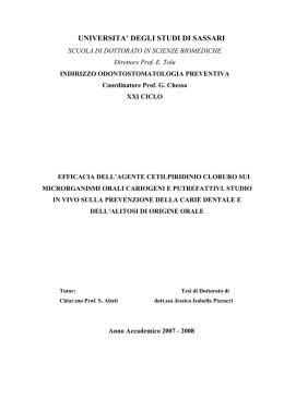 UNIVERSITA` DEGLI STUDI DI SASSARI