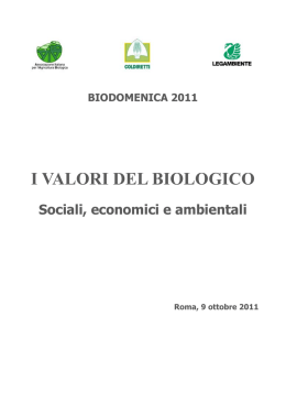 I VALORI DEL BIOLOGICO