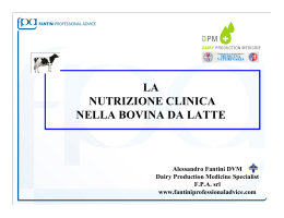 la nutrizione clinica nella bovina da latte