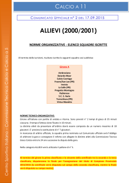 allievi (2000/2001) norme organizzative