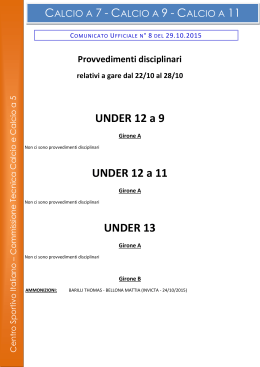 Provvedimenti disciplinari 29.10.2015