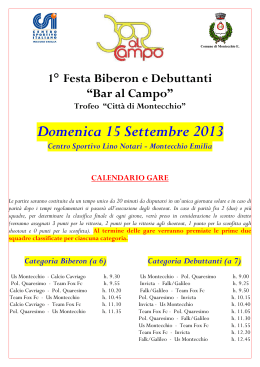 Calendario gare - Comune di Montecchio Emilia