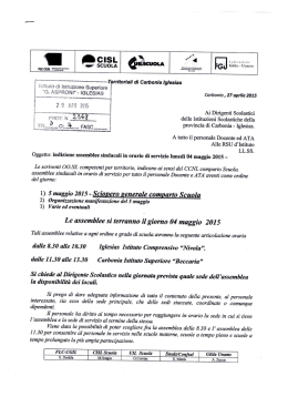 Nota dei sindacati - Liceo scientifico G. Asproni