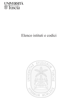 Elenco istituti e codici - Università degli Studi della Tuscia