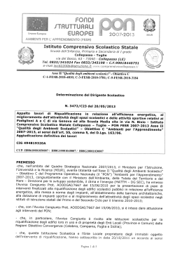 Determinazione aggiudicazione definitiva per l`affidamento di lavori