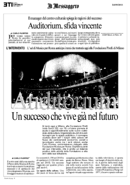 Il Messaggero - martedì 24 maggio 2011