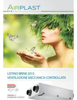 LISTINO BRINK 2015 VENTILAZIONE MECCANICA CONTROLLATA