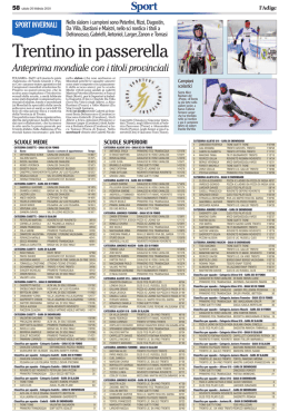 Trentino in passerella - Rassegna Stampa Trentina
