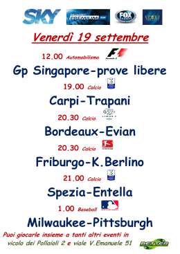 Gp Singapore Carpi Bordeaux Friburgo Spezia Milwaukee Gp