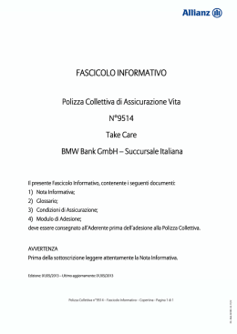 Take Care Alphera - Ed. 01-05-2013 - Polizza Vita n. 9514